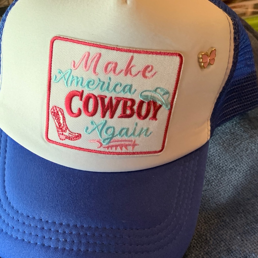 Make America cowboy again woman’s baseball cap